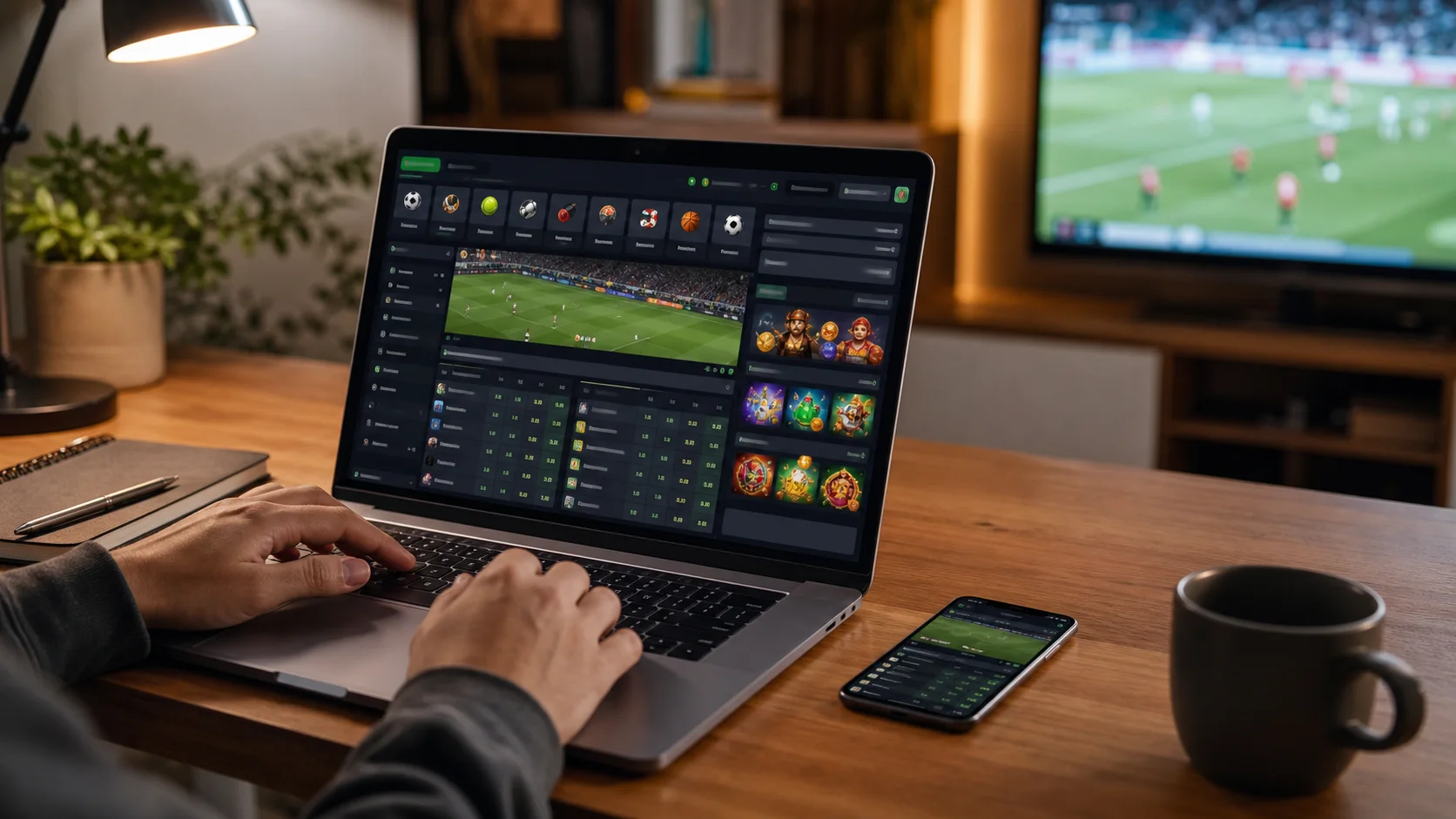 Plataforma jogabets em notebook e celular com apostas esportivas e cassino online